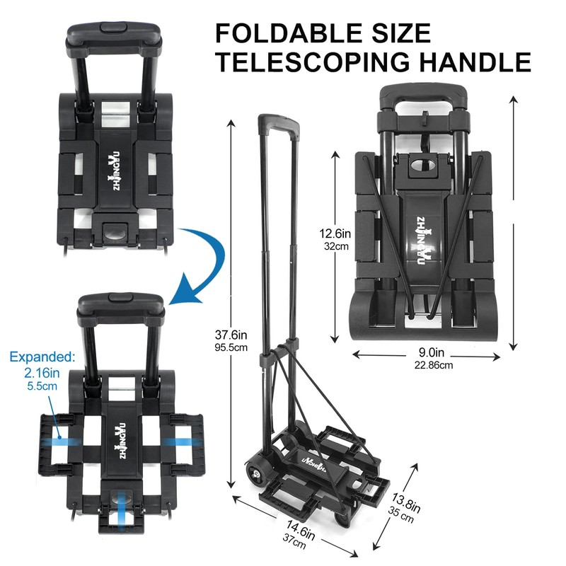 Folding Hand Truck Trolley Dolly, Folding Cart Small Trolley Dolly