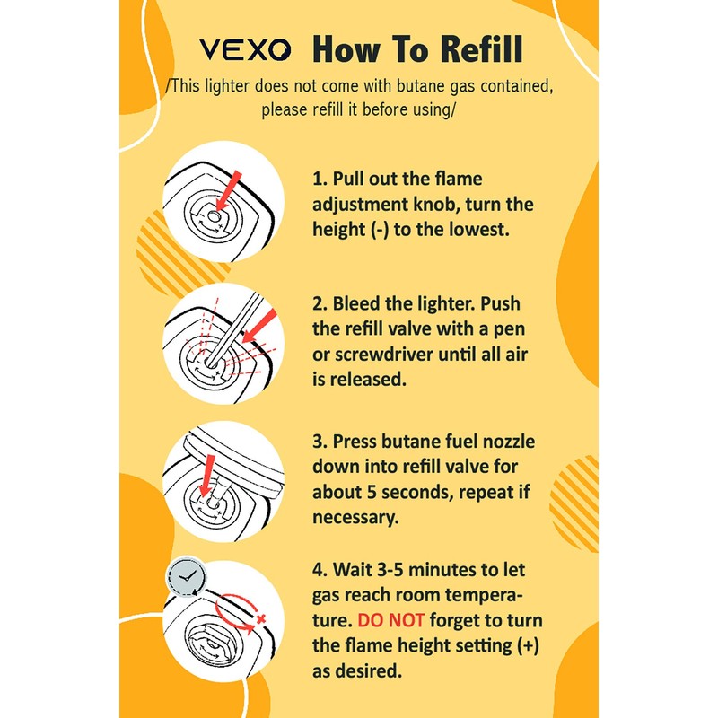 VEXO-Mini4 Torch Lighter Quad 4 Jet Flame Windproof Butane Refill