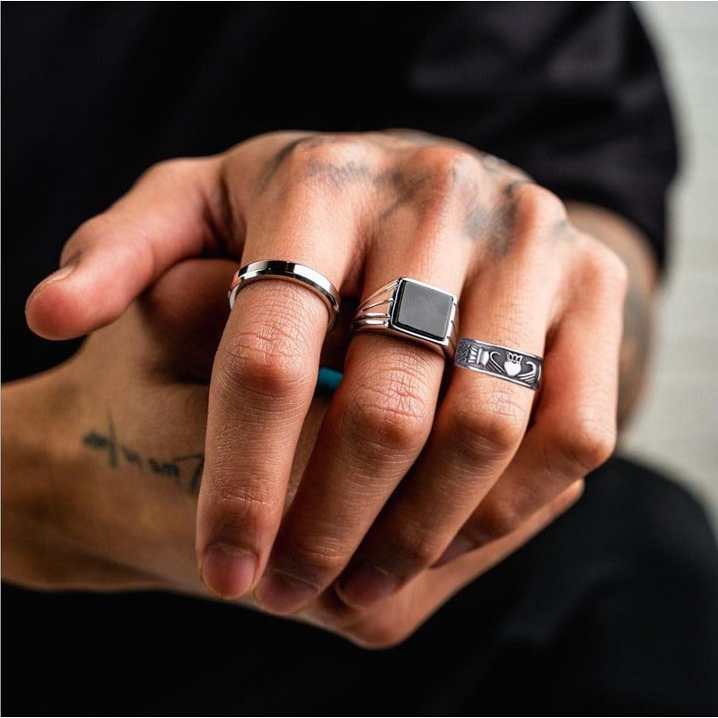 Joliernelle Stainless Steel Claddagh Ring for Men Engagement, or Wedding