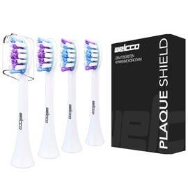 4 Stück Welcco Ersatzbürstenköpfe/Aufsteck-Ersatzbürsten kompatibel mit Grundig TB 8730 & TB 8731 – Zahnbürstenaufsätze Medium, DuPont-Nylon, farbcodiert, weiß