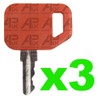 APUK 3x Ignition Key Replacement for John Deere Commercial Dozer