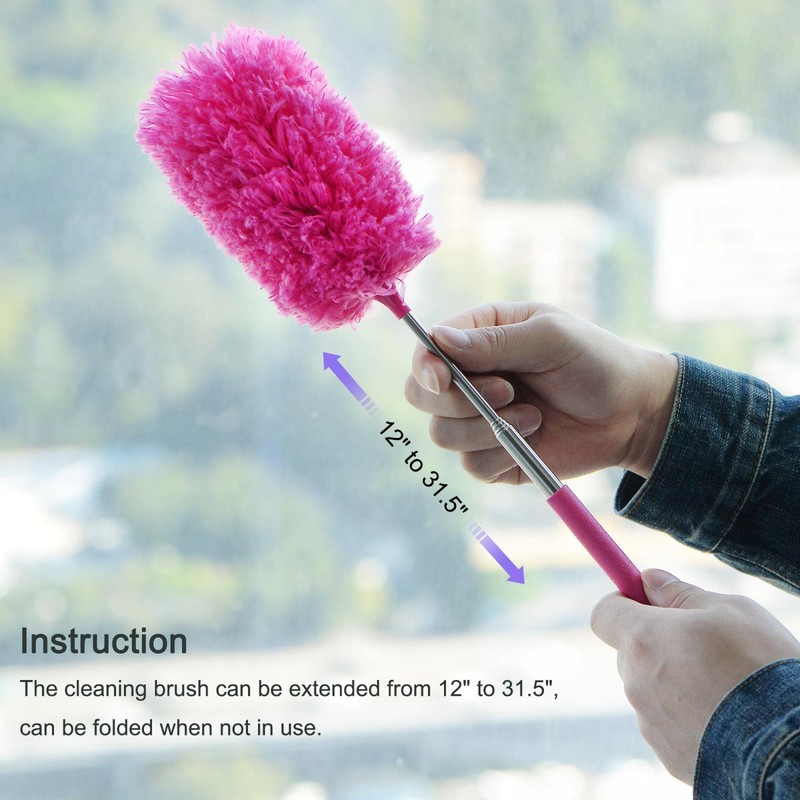 sourcing map Microfiber Cleaning Duster, 12 to 31.5 Inch Washable