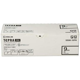 KingJim SS9K-10PN Tepra PRO Tape Cartridge, Eco Pack, 10 Pieces, 0.4 inch (9 mm), White