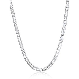 Silvora S925 Silver 3/5mm Ultra Thin Figaro Chain Women's Cuban, S925 Silver, Various Lengths, 36/45/51/56/61/66/71 cm, Silver Colours, Sterling Silver, 01- Type 5 mm