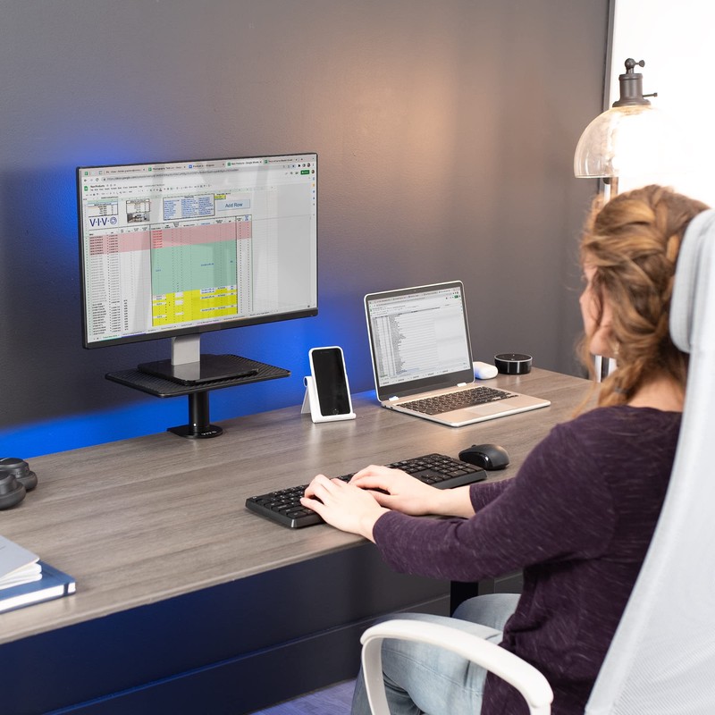 VIVO Clamp-On Universal Height Adjustable Ergonomic Computer Monitor and Laptop