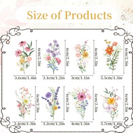 Wxiben Wildflower Baby Shower Decorations, 48PCS Flower Birthday Cupcake Toppers Baby in Bloom Decor, Floral Spring Party Wedding Bridal Shower Decoration