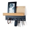 Wooden Key Rack with Shelf, Key Holder with 6 Hooks,