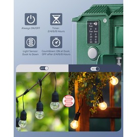DEWENWILS Outdoor Power Stake Timer Waterproof, 6 Grounded Outlets, 6FT Extension Cord, 100FT Wireless Remote Control, Photocell Dusk to Dawn Timer for Christmas Lights, Garden, UL Listed