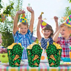 LeiGuoMinyyu 20pcs Cartoon Turtle Birthday Party Box Green Goodie Gift Boxes for Kids Boys Girls Theme Birthday Party Supplies Decorations