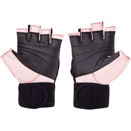 Schiek Sports Platinum 3/4 Finger Wrist Wrap Lifting Gloves - S/M - Pink/Black