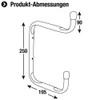 CONNEX DY222019 Wall Doublehook 250x195x90 15/20kg