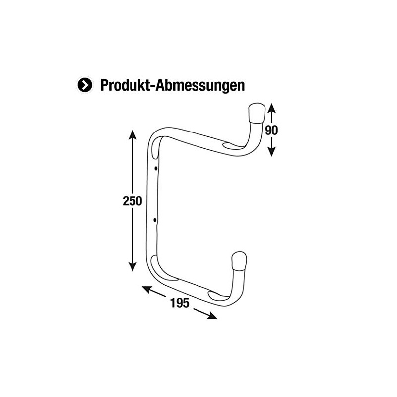 CONNEX DY222019 Wall Doublehook 250x195x90 15/20kg