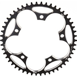 YBEKI 130 BCD Chainring 38T 40T 42T 44T 46T 48T 50T 52T 54T 56T 58T 60T Round Narrow Wide Single Chainwheel for 8 9 10 11 12 Speed Road Bike (black, 46T)