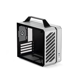 Mechanic Master Cool Cube Series C26 Mini M-ATX Case/Alumium/Steel/Temered Glass Small Form Factor Computer Case (Moonlight Silver)