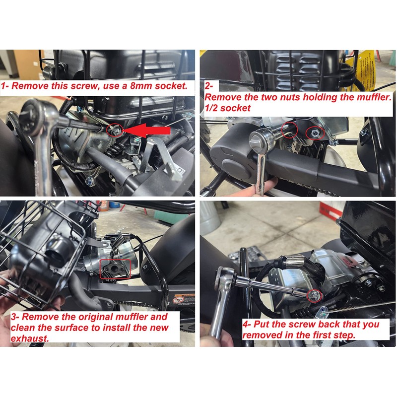Exhaust for Massimo Mini Bike MB100 Mini Bike Off-Road Motorcycle.