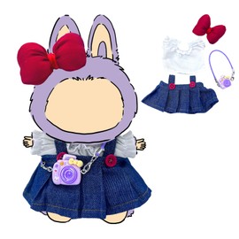 Clothes for Doll, 17cm Clothes Set for Dolls, Exquisite Accessories for Doll, Cute Clothes for Dolls Dress up Unique Style (4PC-Denim Skirt)