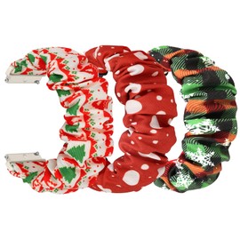 FTYQUEE 3 Pack Elastic Scrunchie Strap Compatible with 16mm 18mm 19mm 20mm 22mm Watch Strap Quick Release Replacement Wristband for Men Women