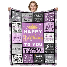 Yasrlvun Women Birthday Gifts Birthday Blanket 50"x 60" Birthday Gifts for Her Women Gifts for Birthday Cozy Birthday Throws