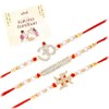 Aheli Crystals & Beads Studded Swastik Om Rakhi for Brother