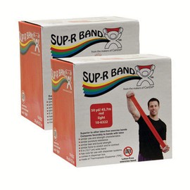 Sup-R Band Latex Free Exercise Band - Twin-Pak - 100 Yard - (2-50 Yard Boxes) - Red - 10-6332