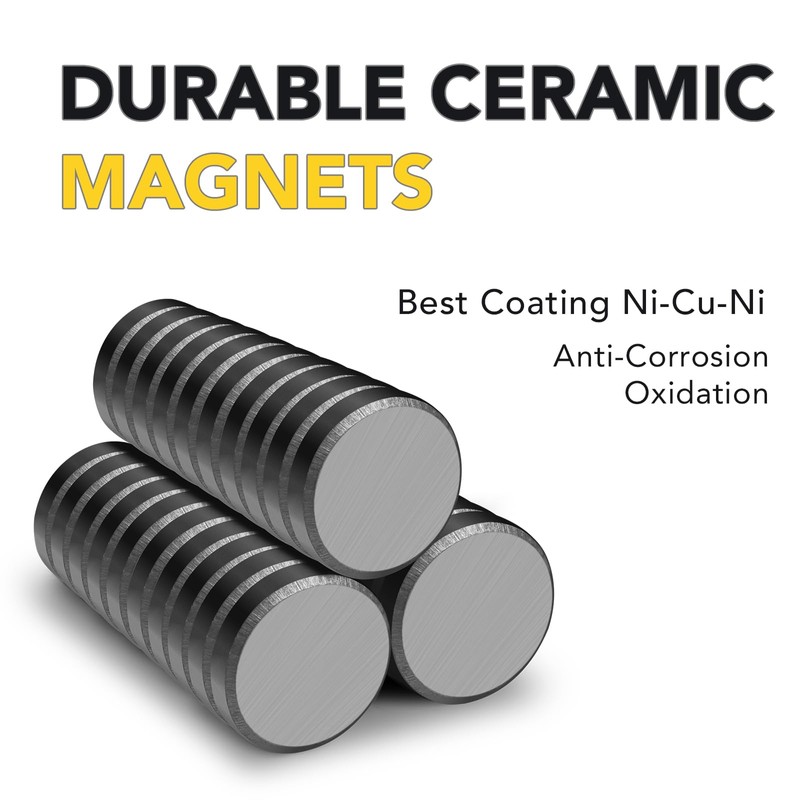 TRYMAG TRYMAG Small Ceramic Magnets for Crafts, 70 Pcs Round