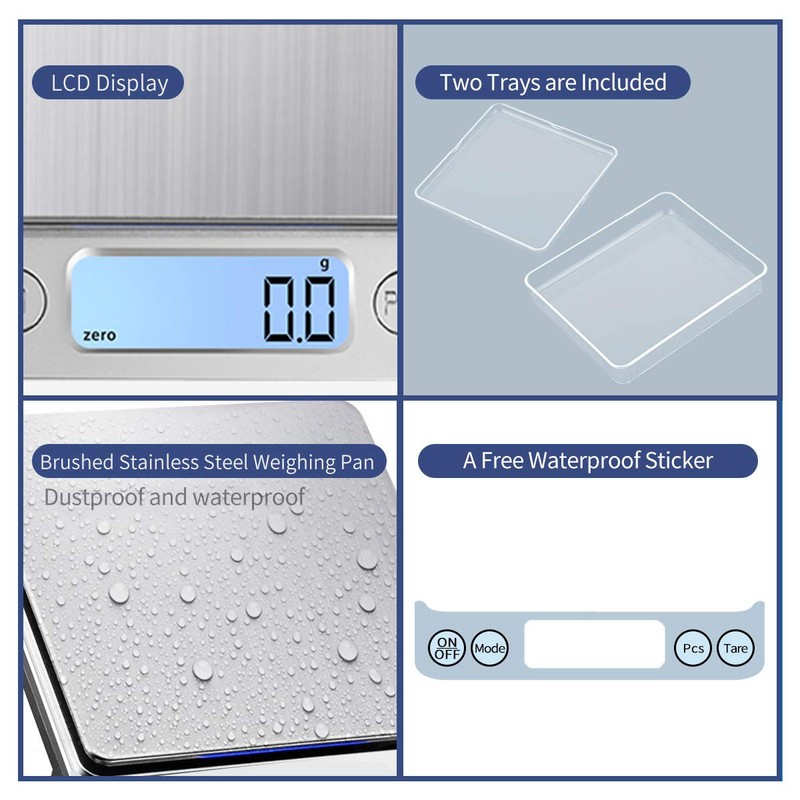 KUBEI Digital Food Scale Weight Grams and oz, 3kg x