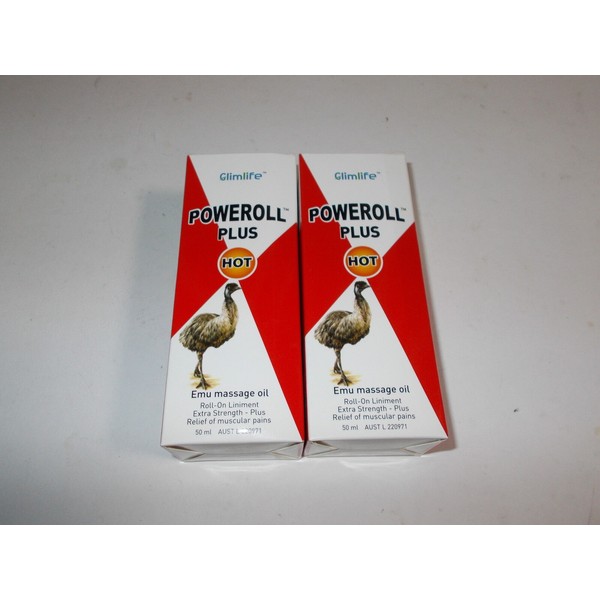 2 x 50ml POWEROLL Pain Relief Plus Oil (Hot Feel) Roll-On