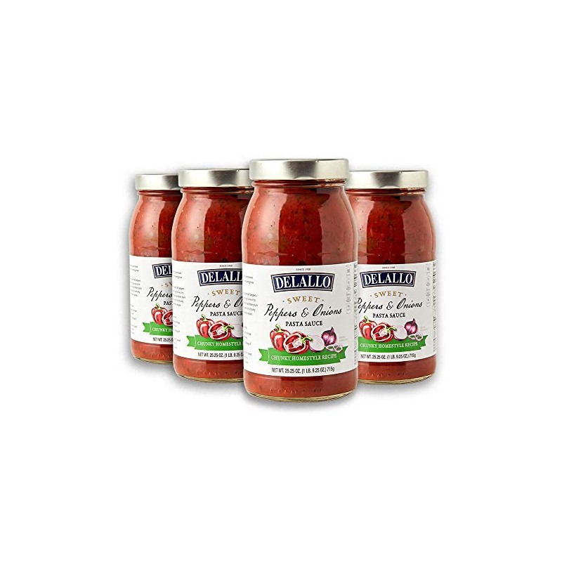 DeLallo Sweet Peppers & Onions Pasta Sauce, 25.25 Ounce Glass