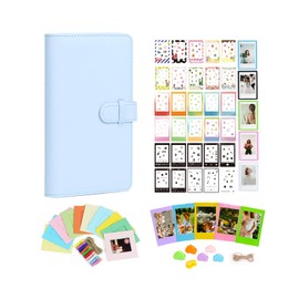 Aisnyho Instant Film Accessories Kit for Instax Mini LiPlay 12 11 9 8+ 8 evo 99 SE 40 90 70 50S 26 25 7S Camera,Include Album/Film Stickers/Mini Frames/Colorful Clip (Pastel Blue)