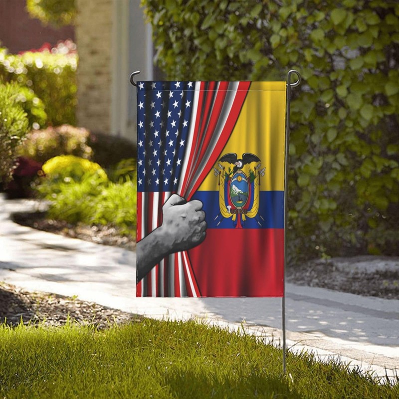 Ecuadorian Ecuador American Usa America Friendship Garden Flag 12x18 Double