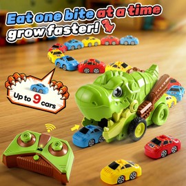 DINOTRONIC Remote Control Dinosaur Car Toy Eat Magnetic Cars for Kids 3-7