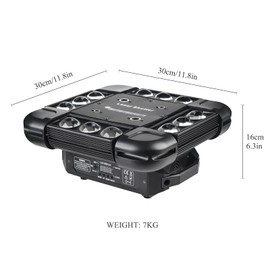 Moving Head Laser Light,DJ Laser Lights 12LEDs 150W RGBW Beam Light,DMX Controller with 16CH/64CH and Sound Activated for Party