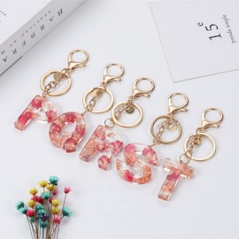 Howah Flower Letter A - Z Initial Letter Resin Keychain Accessories Cute Premium Bag Charm