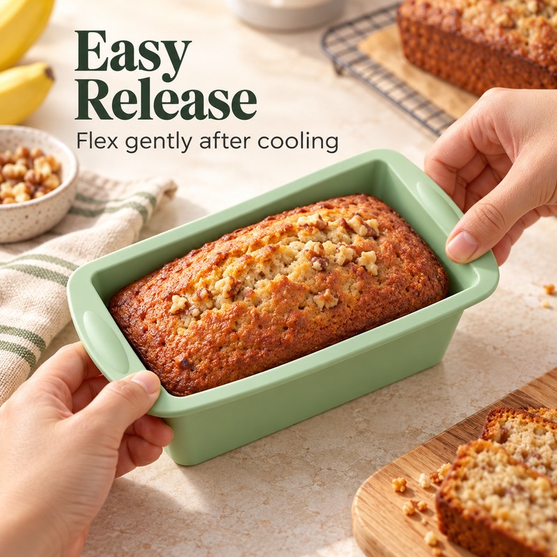 Silicone Baking Molds NonStick Rectangle Cake Pans Mini Loaf Pan