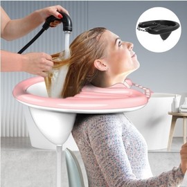 Home hair washing shampoo stand patient pregnant woman lying down Wash your hair