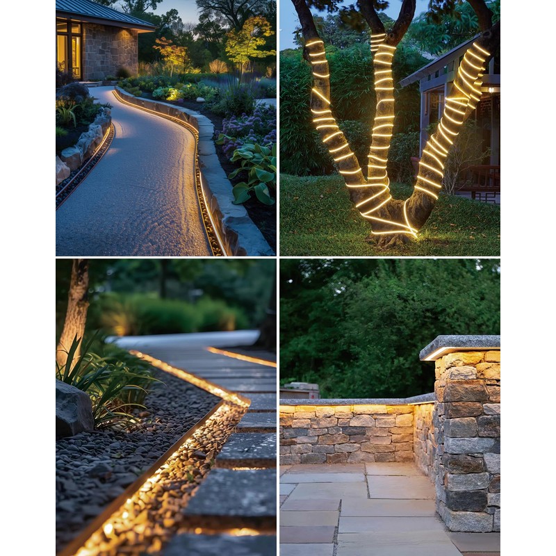LIFENGSOLER Solar Strip Lights Outdoor Waterproof, 16.4FT 300LEDs Solar &