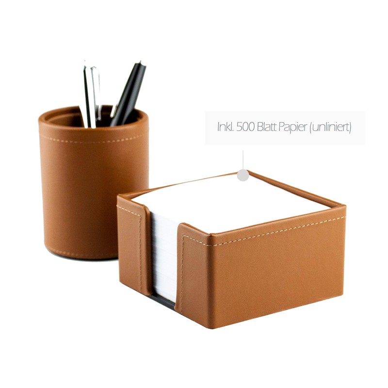 DELMON VARONE - Premium Leather Boxcalf Brown Note Box with