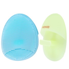 INNERNEED Soft Silicone Facial Cleansing Brush Manual Face Scrubber Exfoliating Massage Scrub Acne Blackheads Remove Handheld Pads for Sensitive, Delicate, Dry Skin (Pack of 2)