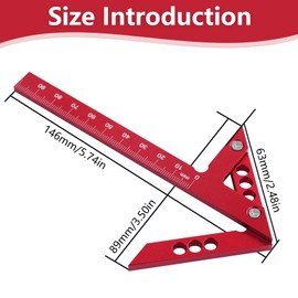 YUDAWN Center Line Scriber, Square Center Scribe Aluminum Alloy Center Line Scriber 45 Degree Angle Scribing Gauge Woodworking Marking Tool