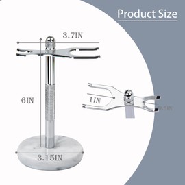GMYIAK Razor and brush stand, razor holder with marble base is more stable, the base does not rust and the fitted protective distance protects your worktop, a gift (white)