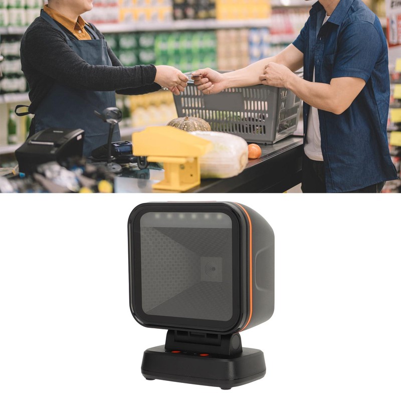 Desktop Barcode Scanner High Scanning Speed Large Window 1D 2D