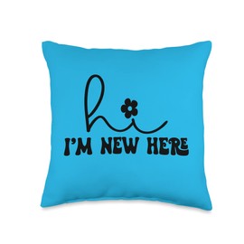 Hi I'm New Here Ice Breaker TShirt for Girls and Women Throw Pillow