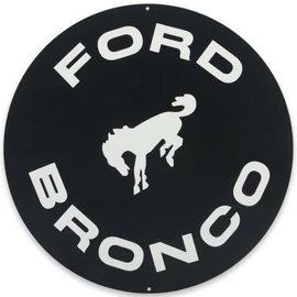Ford Bronco Round Metal Sign - Vintage Bronco Sign for Garage, Shop or Man Cave