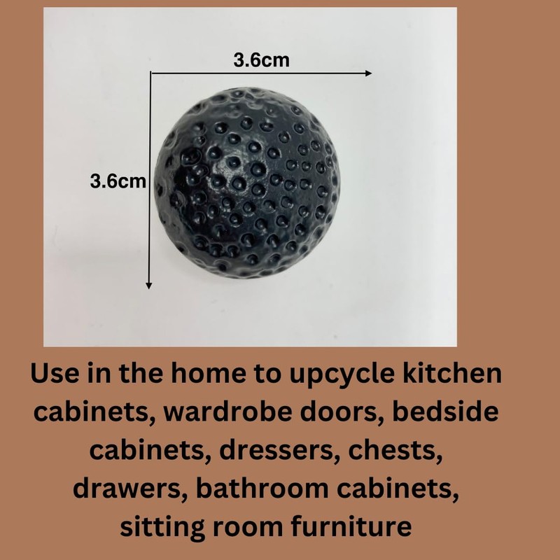 Black Hammered Knob & Cup Handle Cabinet - Drawer Pull