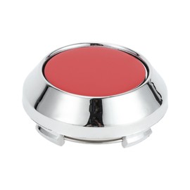 A ABSOPRO Universal Wheel Centre Hub Cap Durable 64 mm 2.52 Inch Outer Diameter SUV Van Wheel Hub Cap Rim Centre Cover Truck Plastic Silver Tone Red