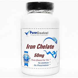 Iron Chelate 50mg // 100 Capsules // Pure // by PureControl Supplements