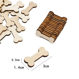 100pcs Wooden Dog Bones Plain Unfinished Wood Craft Ready to Paint or Decorate Best for Tags,Earrings,Wedding,Family Birthday Calendar,Plaque,Jewelry and DIY Projects
