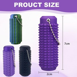 JOYVOVO 3pcs Fidget Toys Keychain, Fidget Keyring, Pain Fidget Toys Adults Stress Toy, Hard Spiky Fidget Massage Keychain for Stress Reduction and Focus, Novelty Gifts for Friends