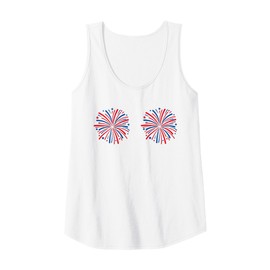 Womens just here for the fireworks funny shirt for couple men women Tank Top