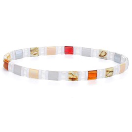 KELITCH Tila Miyuki Beads Bracelets Colorful Strand Stretch Bracelets Mixed Friendship Bracelets - 07B